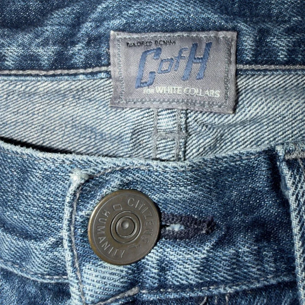 Citizens of Humanity Jagger Bootcut Jeans Mens 34 Blue‎ Distressed Tailored Fit